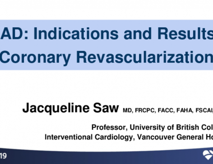 SCAD: Indications and Results of Coronary Revascularization
