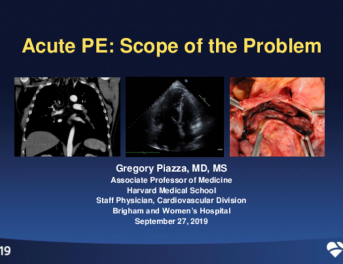 Acute PE: Scope of the Problem
