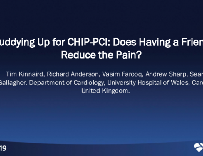TCT 66: Buddying Up for CHIP-PCI: Does Having a Friend Reduce the Pain?