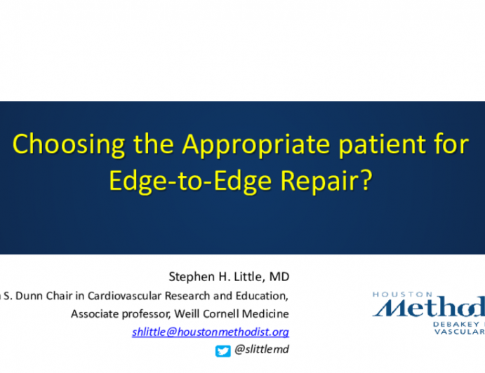 Choosing the Appropriate Patient for Edge-to-Edge Repair