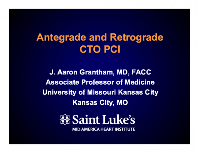 Antegrade and Retrograde CTO PCI