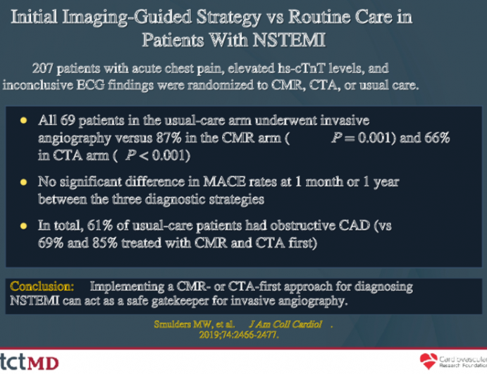 Initial Imaging-Guided Strategy vs Routine Care in Patients With NSTEMI