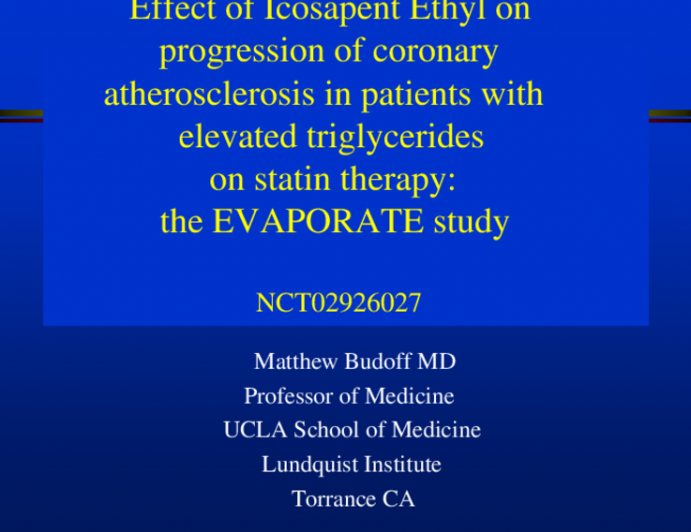 Effect of Icosapent Ethyl on progression of coronary atherosclerosis in patients with elevated triglycerideson statin therapy: the EVAPORATE study