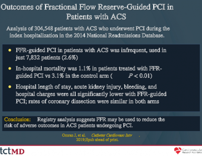 Outcomes of Fractional Flow Reserve-Guided PCI in Patients with ACS