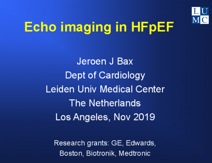 Echo imaging in HFpEF