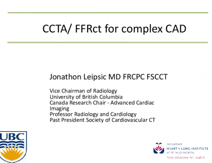  CCTA/ FFRct for complex CAD