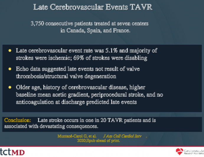 Late Cerebrovascular Events TAVR