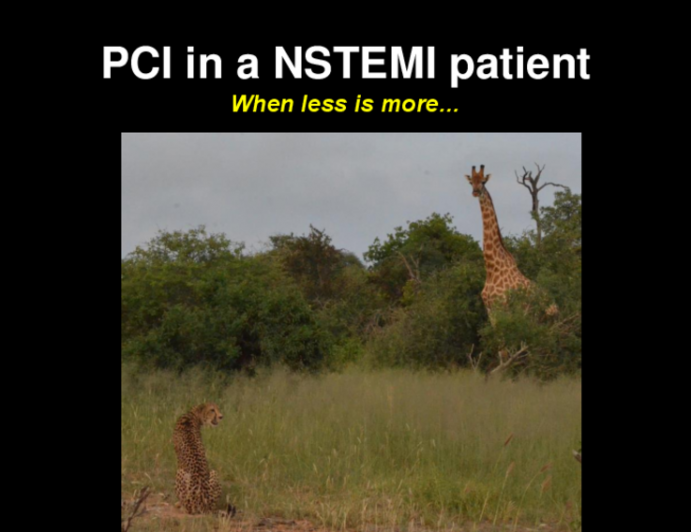 PCI in a NSTEMI patient When less is more…