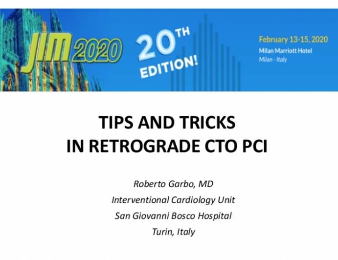 Tips And Tricks  In Retrograde CTO PCI 