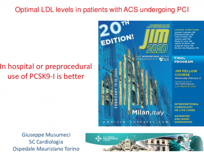 Optimal LDL levels in patients with ACS undergoing PCI