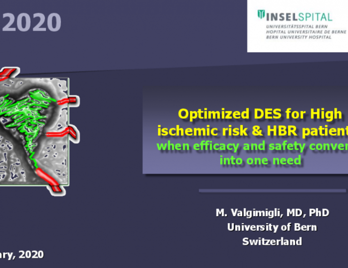 Optimized DES for High ischemic risk & HBR patients: when efficacy and safety converge into one need