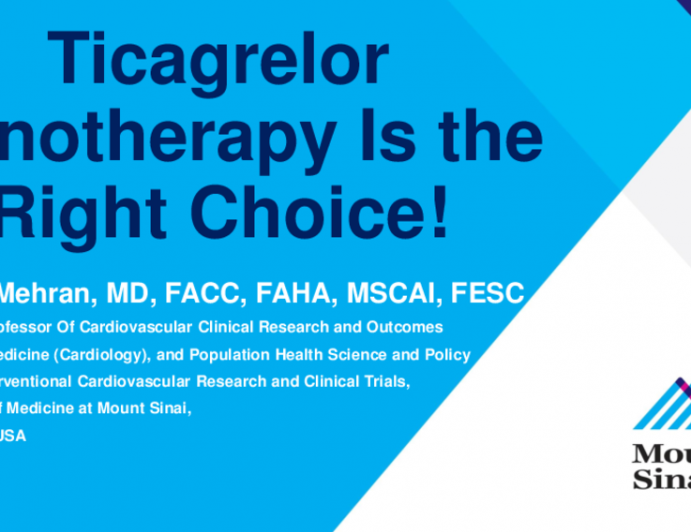 Ticagrelor Monotherapy Is the Right Choice!