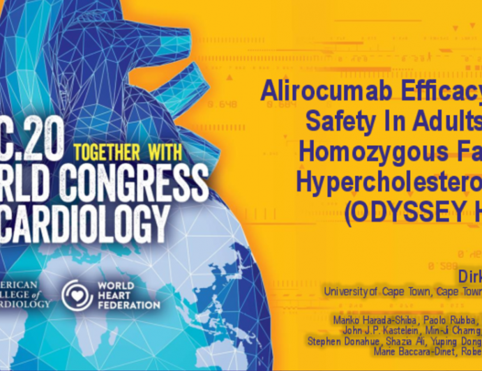 Alirocumab Efficacy And Safety In Adults With Homozygous Familial Hypercholesterolemia (ODYSSEY HoFH)