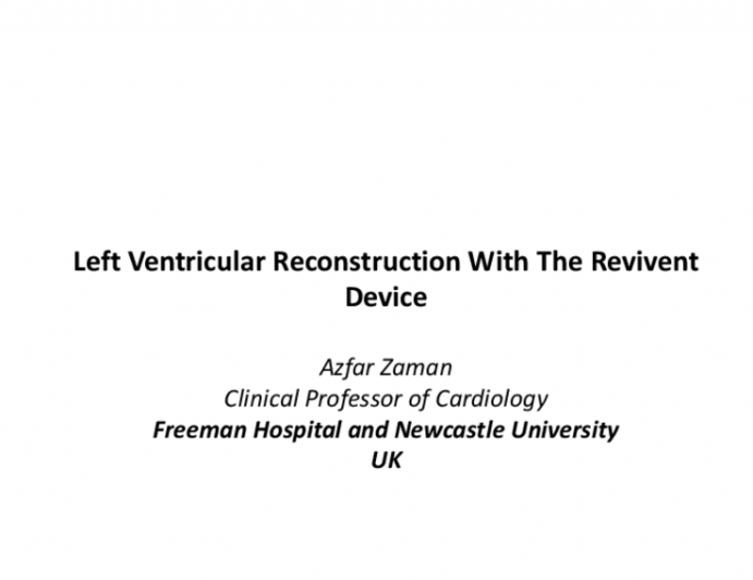 Left Ventricular Reconstruction With The Revivent Device