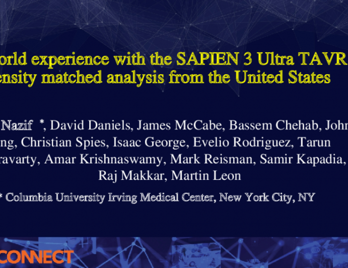 Real-world experience with the SAPIEN 3 Ultra TAVR: A propensity matched analysis from the United States
