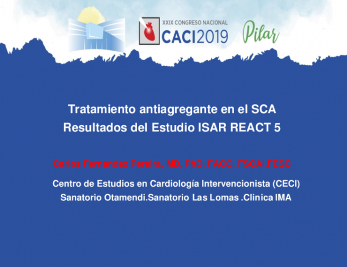 Tratamiento antiagregante en el SCA Resultados del Estudio ISAR REACT 5