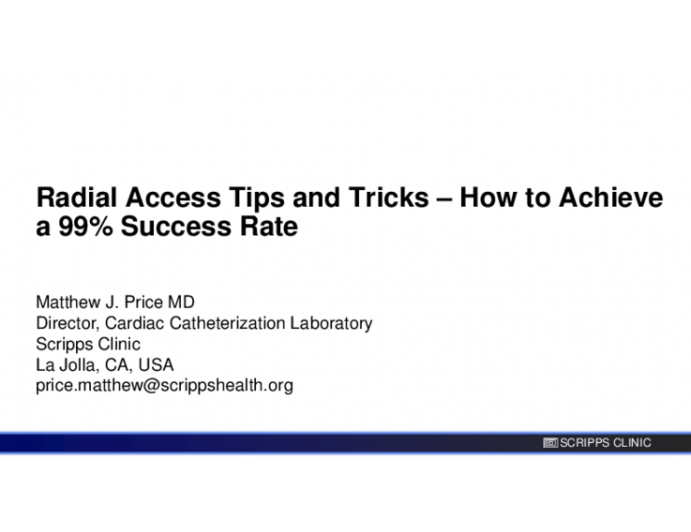 Radial Access Tips and Tricks – How to Achieve a 99% Success Rate