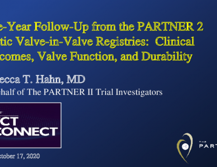 Five-Year Follow-Up from the PARTNER 2 Aortic Valve-in-Valve Registries:  Clinical Outcomes, Valve Function, and Durability