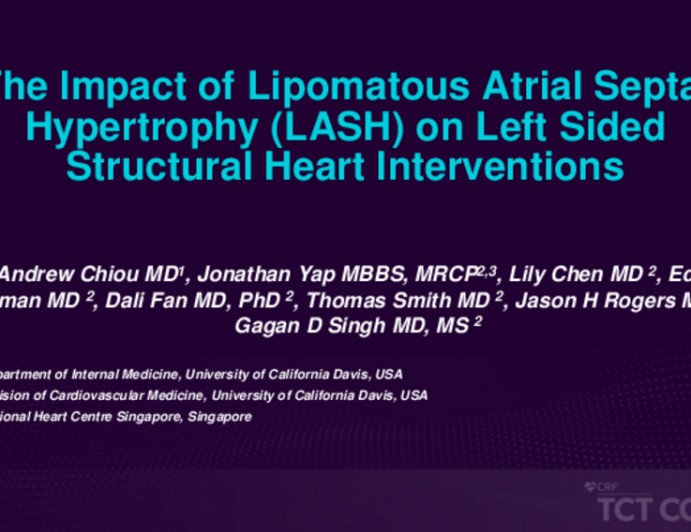 TCT 431: The Impact of Lipomatous Atrial Septal Hypertrophy (LASH) on Left Sided Structural Heart Interventions