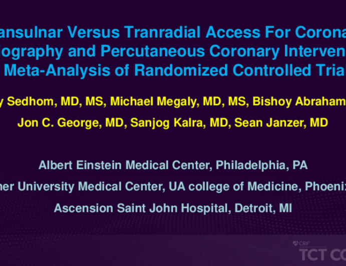 TCT 426: Transulnar Versus Tranradial Access For Coronary Angiography and Percutaneous Coronary Intervention: A Meta-Analysis of Randomized Controlled Trials