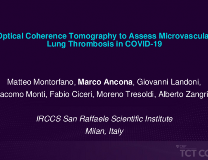 Optical Coherence Tomography to Assess Microvascular Lung Thrombosis in COVID-19
