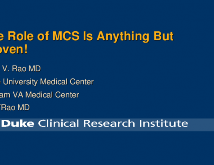 Debate: Mechanical Circulatory Support in Cardiogenic Shock - The Role of MCS Is Anything but Proven!