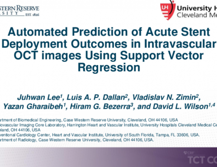 TCT 412: Automated Prediction of Acute Stent Deployment Outcomes in Intravascular OCT Images Using Support Vector Regression