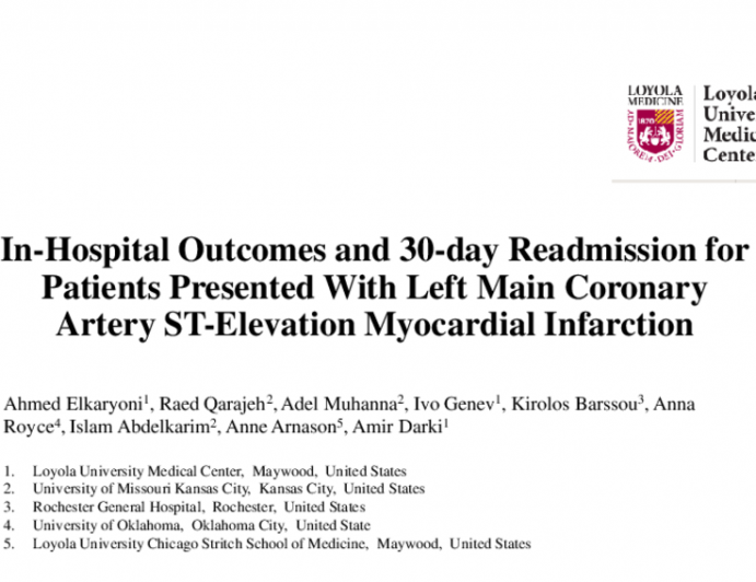 TCT 024: In-Hospital Outcomes and 30-day Readmission for Patients Presented With Left Main Coronary Artery ST-Elevation Myocardial Infarction