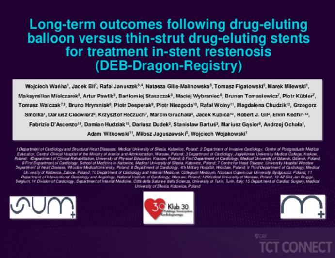 TCT 286: Long-Term Outcomes Following Drug-Eluting Balloon Versus Thin-Strut Drug-Eluting Stents for Treatment of In-Stent Restenosis: Multicenter Propensity Score-Matched Analysis (DEB-Dragon Registry)