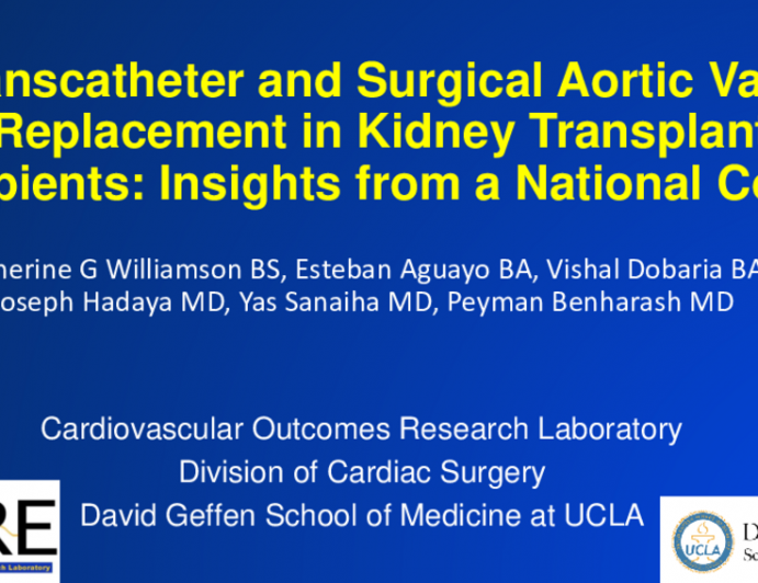 TCT 084: Transcatheter and Surgical Aortic Valve Replacement in Kidney Transplant Recipients: Insights From a National Cohort (2011-2017)