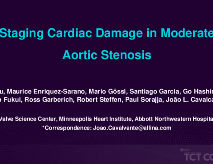 TCT 106: Staging Cardiac Damage in Moderate Aortic Stenosis