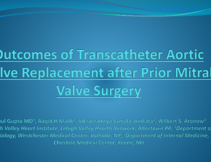 TCT 143: Outcomes of Transcatheter Aortic Valve Replacement After Prior Mitral Valve Surgery