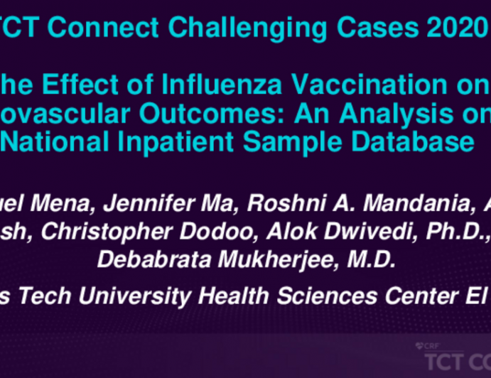 TCT 212: The Effect of Influenza Vaccination on Cardiovascular Outcomes: An Analysis on the National Inpatient Sample Database