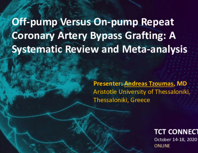 TCT 157: Off-pump Versus On-pump Repeat Coronary Artery Bypass Grafting: A Systematic Review and Meta-analysis
