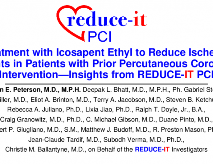 TCT ID 3: Treatment With Icosapent Ethyl to Reduce Ischemic Events in Patients With Prior Percutaneous Coronary Intervention – Insights From REDUCE-IT PCI