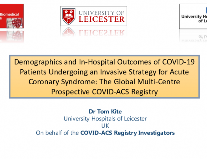 TCT 215: Demographics and In-Hospital Outcomes of COVID-19 Patients Undergoing an Invasive Strategy for Acute Coronary Syndrome: The Global Multi-Centre Prospective COVID-ACS Registry