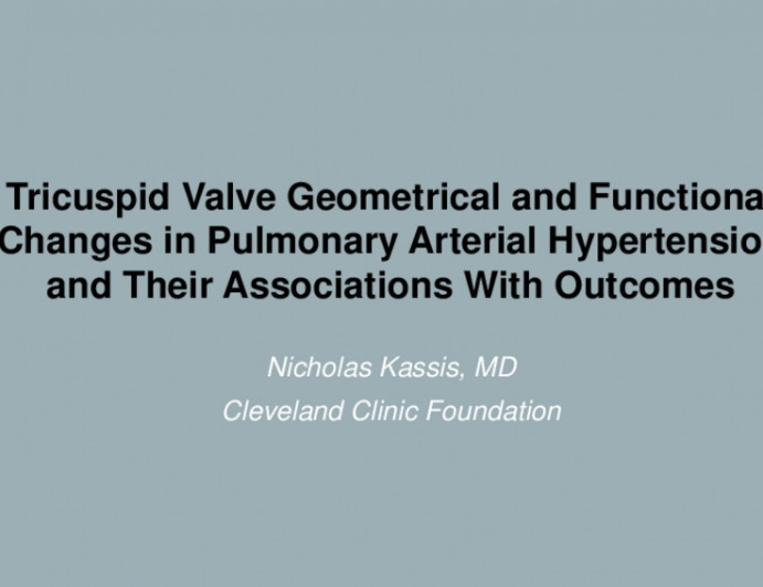 TCT 496: Tricuspid Valve Geometrical and Functional Changes and Their Associations With Outcomes in Pulmonary Arterial Hypertension