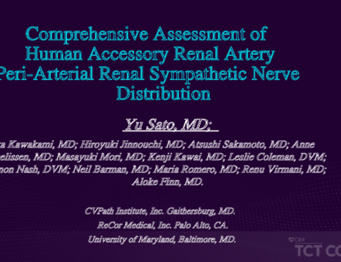 Anatomy of Human Accessory Renal Artery Peri-Arterial Renal Sympathetic Nerve for Renal Denervation