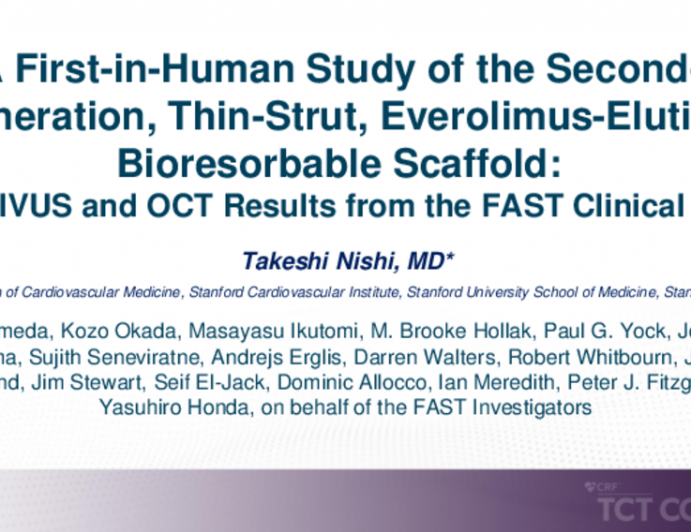 TCT 269: A First-in-Human Study of the Second-Generation, Thin-Strut, Everolimus-Eluting Bioresorbable Scaffold: Final IVUS and OCT Results From the FAST Clinical Trial