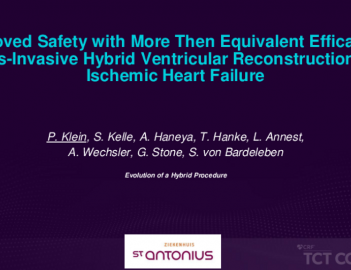 TCT 435: Improved Safety With Superior Efficacy of Less-Invasive Hybrid Ventricular Reconstruction for Ischemic Heart Failure