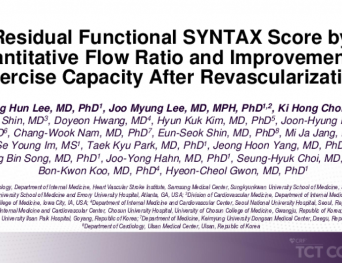 TCT 400: Residual Functional SYNTAX Score by Quantitative Flow Ratio and Improvement of Exercise Capacity After Revascularization