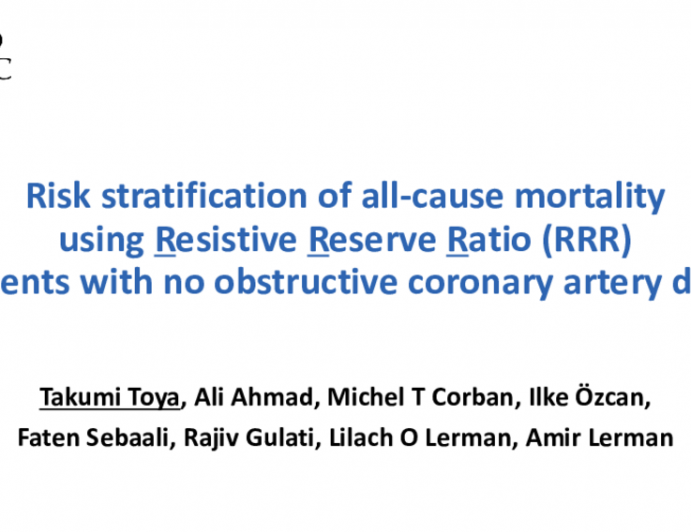 TCT 319: Risk Stratification of All-Cause Mortality Using Resistive Reserve Ratio in Patients With No Obstructive Coronary Artery Disease