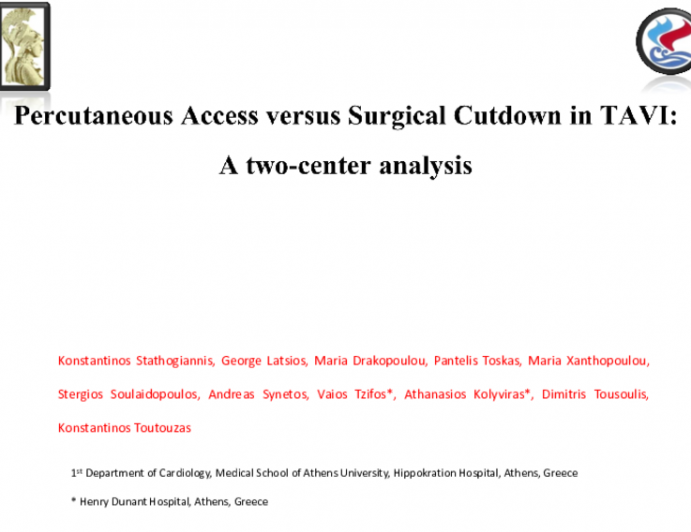 TCT 297: Percutaneous Access Versus Surgical Cutdown in TAVI: A Two-Center Analysis