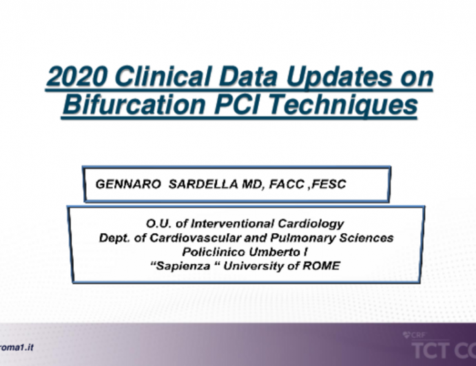 2020 Clinical Data Updates on Bifurcation PCI Techniques