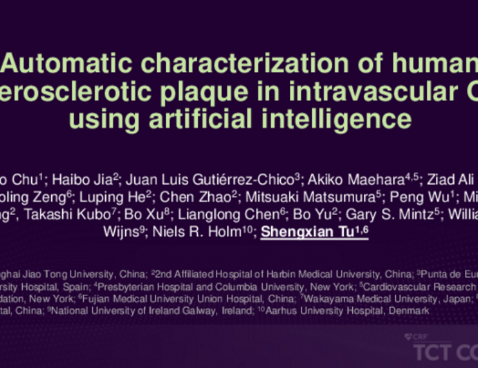 TCT 280: Automatic Characterization of Human Atherosclerotic Plaque Composition From Intravascular Optical Coherence Tomography Using Artificial Intelligence
