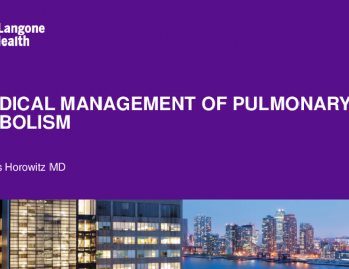 Medical Management Of Pulmonary Embolism
