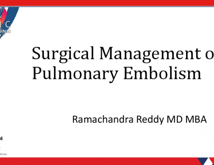 Surgical Management of Pulmonary Embolism