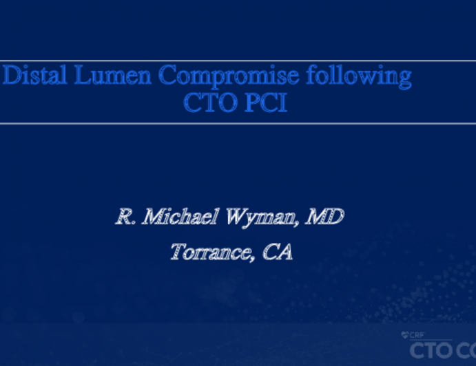 Distal Lumen Compromise following CTO PCI