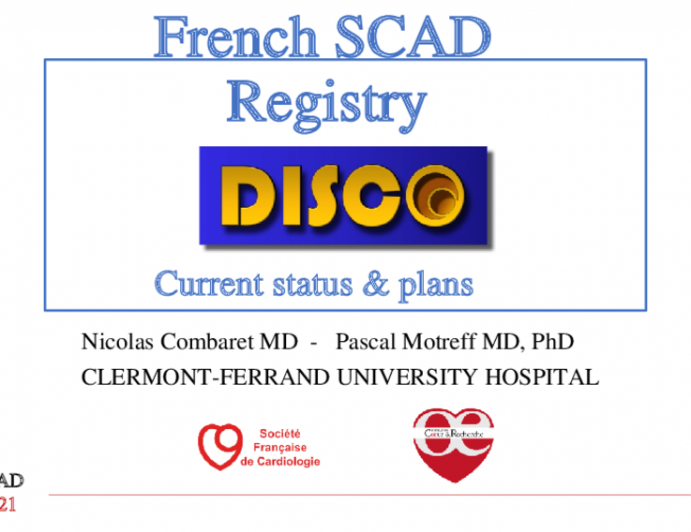 French SCAD Registry: Current status & plans 