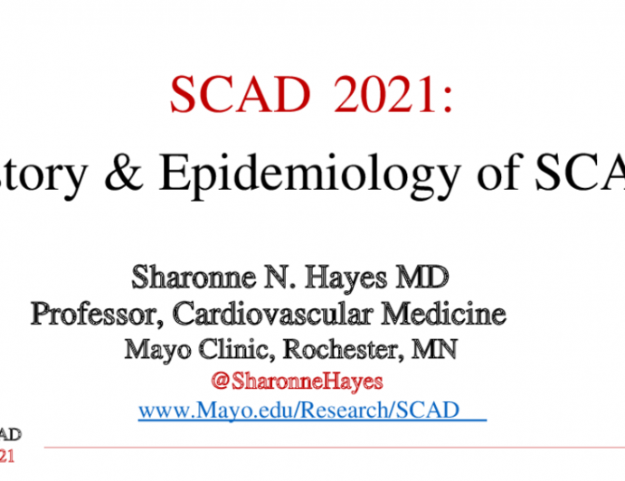 History & Epidemiology of SCAD 
